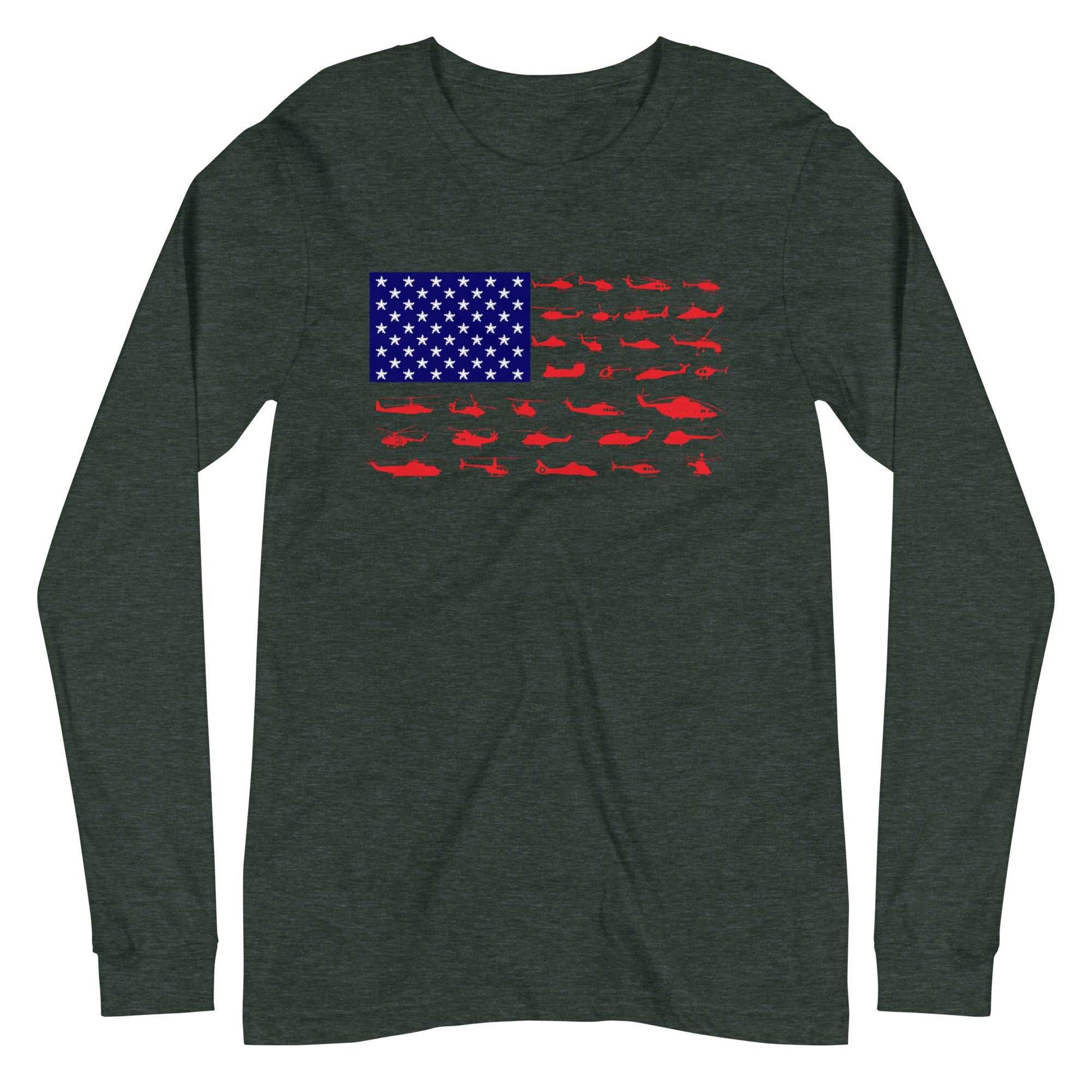 Helicopter Flag Long Sleeve Tee