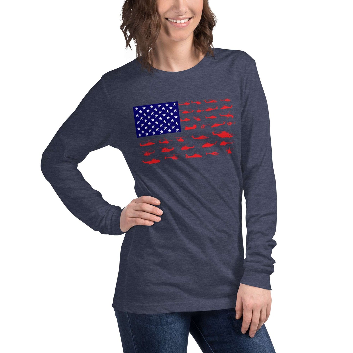 Helicopter Flag Long Sleeve Tee