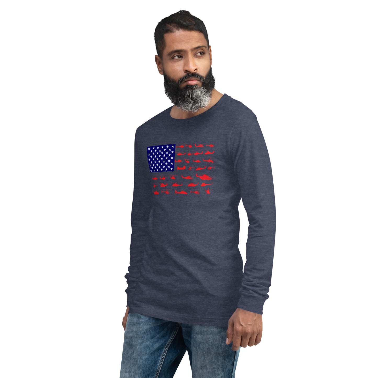 Helicopter Flag Long Sleeve Tee